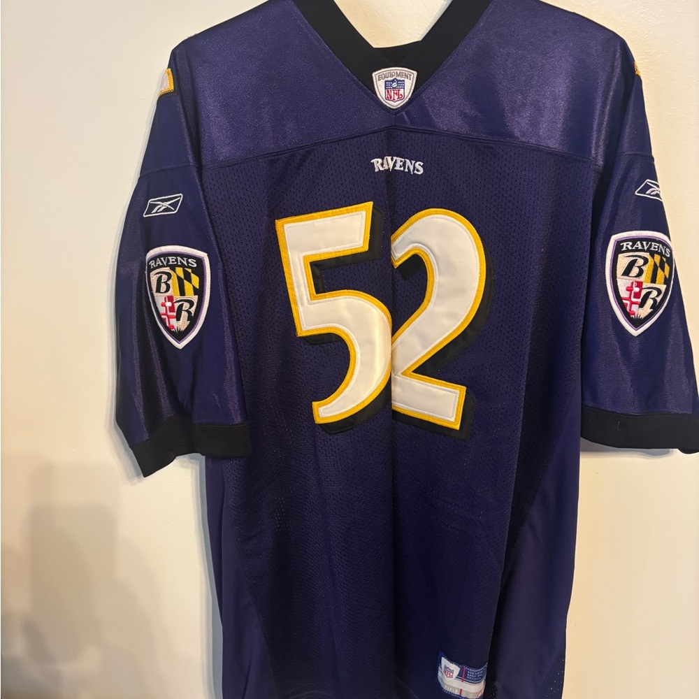 Baltimore Ravens Football Jersey XL Purple #52 R. Lewis Reebok Nylon